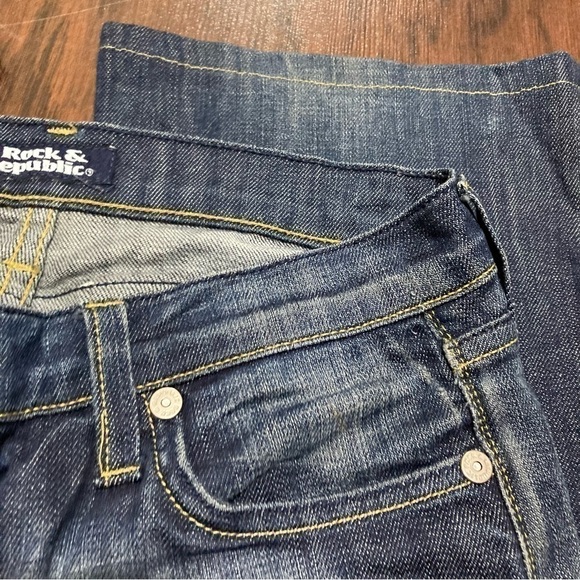 ROCK & REPUBLIC JEANS boot cut denims size 27 X 31 *altered inseam GUC - Picture 10 of 14